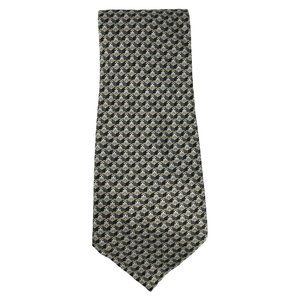 Stonehenge Mens Silk Black Silver‎ Gold Accents Tie